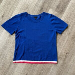 Escada Cobalt Blue Virgin Wool Knit Top